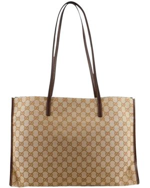 Gucci Tassen ,Leer Londra Large Tote Bag - Naturel
