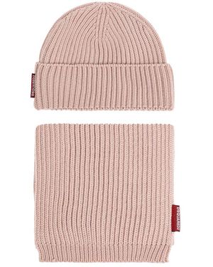 DSquared² Accessoires ,Roze ,Wol Wol Set: Muts En Sjaal