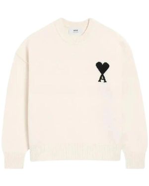 Ami Paris Adc Crew Neck Jumper - Wit