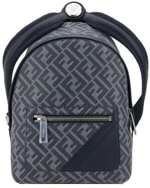 Fendi Luxuriöser Ff-Muster Rucksack - Blau