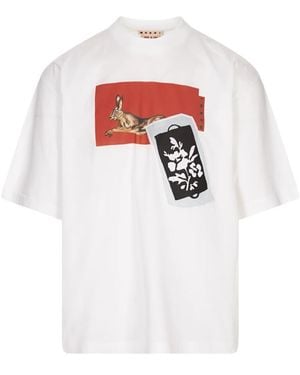 Marni Maxi Prints Weißes T-Shirt