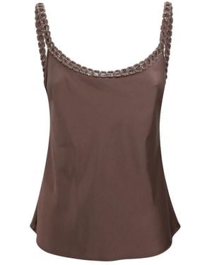 D.exterior Sleeveless Tops - Brown