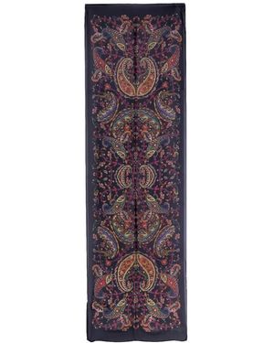 Etro Accessoires ,Veelkleurig ,Floral Paisley Motif Zijden Sjaal - Paars