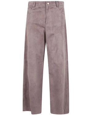 Max Mara Wijde Suède Broek - Grijs