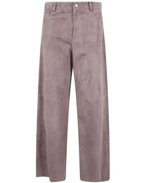 Max Mara Wijde Suède Broek - Grijs