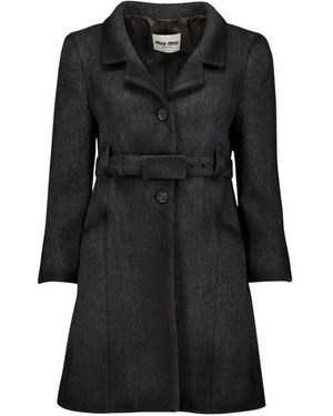 Miu Miu Belted Coats - Black