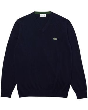 Lacoste V-Ausschnitt Pullover - Blau