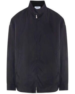 Prada Schwarze Jacke Mit Reißverschluss Und Stehkragen - Blau