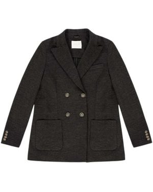 Circolo 1901 Doppelreihige Jacke Aus Schurwolle - Schwarz