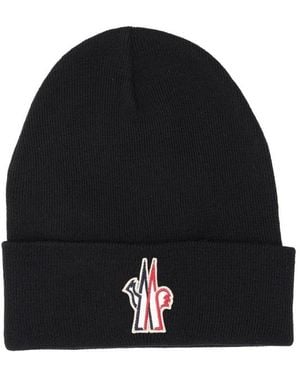 Moncler Accessoires ,Zwart ,Wol Geribbelde Wollen Muts