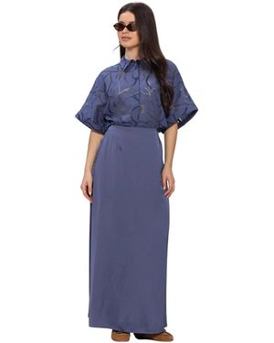 Another Label Alluca Flower Shirt S/S - Blau