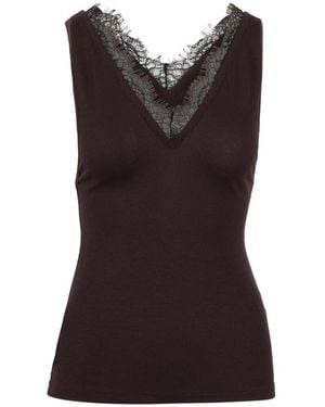 Nanushka Tops ,Bruin ,Geribbelde Tanktop Met Kant