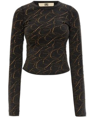 KNWLS Tops ,Zwart ,Leer Cally Long Sleeve Top