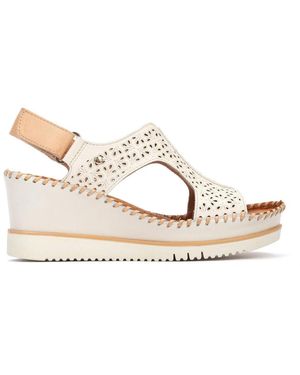 Pikolinos Schoenen ,Wit ,Leer Aguadulce Wedge Sandal - Metallic