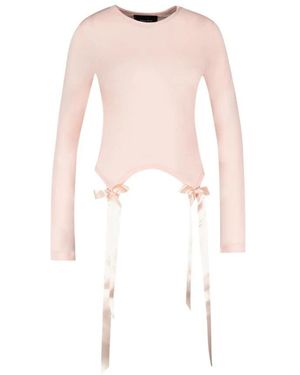 Simone Rocha Bow Tail Easy Langarm-T-Shirt - Pink