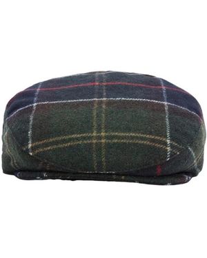 Barbour Grüne Tartan Wollmütze - Schwarz
