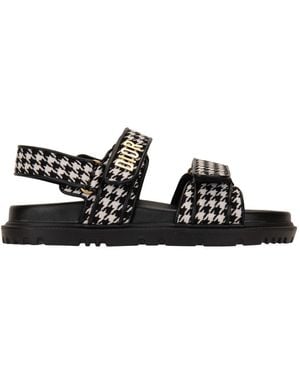Dior Schoenen ,Veelkleurig ,Leer Platte Sandalen - Zwart