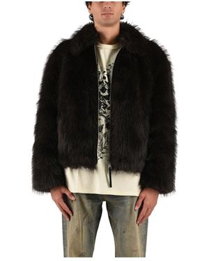 Purple Brand Jassen ,Bruin ,Wol Shearling Jas - Zwart