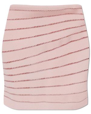 Balmain Rokken ,Roze ,Leer Korte Rok