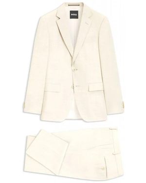 BOSS Single Breasted Suits - Natural