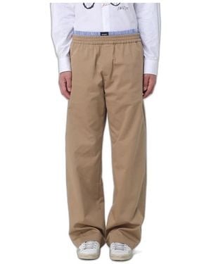 MSGM Weite Baumwoll-Twill-Hose - Natur
