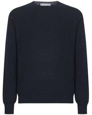 D4.0 Rundhals-Strickpullover - Blau