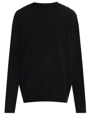 Balmain Truien & Vesten ,Zwart ,Rondgebreide Trui