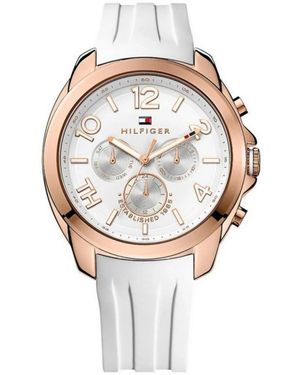 Tommy Hilfiger Rosa Damen Automatik Harz Uhr - Mettallic