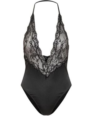 Givenchy V-Ausschnitt Spitzenbody - Schwarz