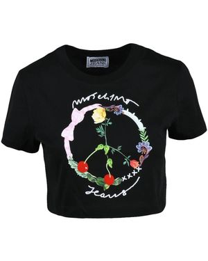Moschino Tops ,Zwart ,Katoen T-Shirt