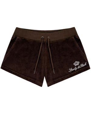 Juicy Couture Juicy Script Velour Shorts - Zwart