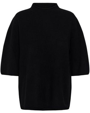 Soaked In Luxury Slmusling Rollneck Rippstrick Pullover - Schwarz