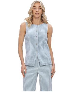 Object Overhemden ,Blauw ,Denim Objsanni/L Re Denim Waistcoat