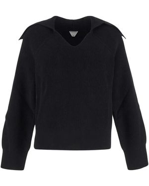 Bottega Veneta Baumwoll-Polokragen-Strickpullover - Blau