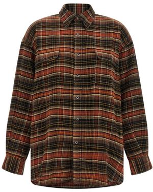 R13 Overhemden ,Veelkleurig ,Katoen Boyfriend Shirt - Bruin