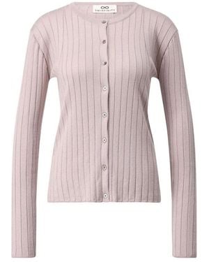 SMINFINITY Seidenmischung rippstrickjacke - Pink