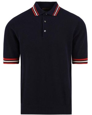 FILIPPO DE LAURENTIIS Tops ,Blauw ,Katoen Polo Met Korte Mouwen