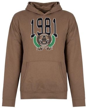 Guess Hoodies & Sweatvesten ,Bruin ,Katoen Straight Cut Hoodie