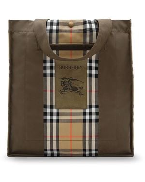 Burberry Trench Check Canvas Tote - Grün