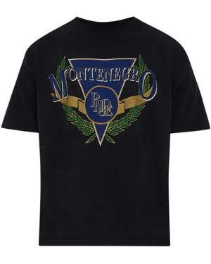Rhude Tops ,Zwart ,Katoen T-Shirt Met Opgedrukt Voorpaneel