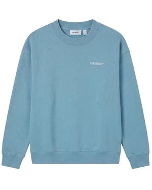 Off-White c/o Virgil Abloh Hoodies & Sweatvesten ,Blauw ,Katoen Crewneck Sweater