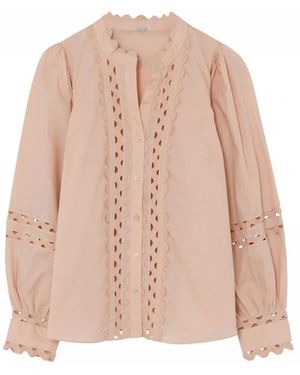 GUSTAV Bestickte Bluse Mit Puffärmeln - Pink