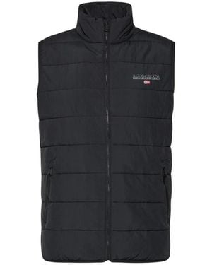 Napapijri Jassen ,Blauw ,Polyester Eggen-V Mouwloze Jas - Zwart