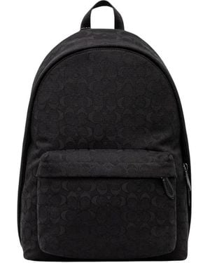 COACH Hall Rucksack Aus Signature Jacquard - Schwarz