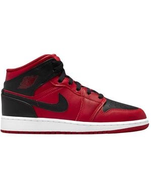Nike Fitness ,Rood ,Leer Air Jordan 1 Mid Reverse Bred