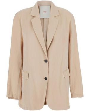 Jucca Jassen ,Leer Single-Breasted Notch Lapel Jacket - Naturel