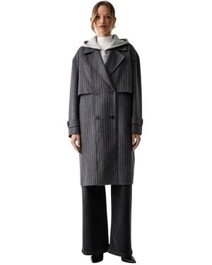 Patrizia Pepe Double-Breasted Coats - Negro