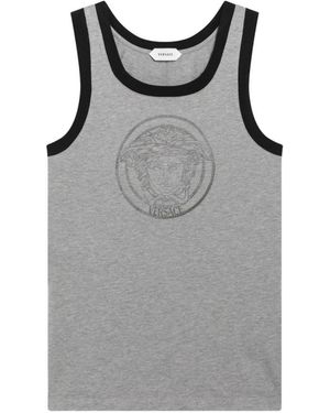 Versace Tops ,Grijs ,Leer Tanktop