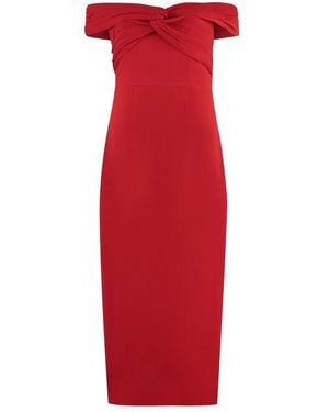 Self-Portrait Midi Dresses - Red