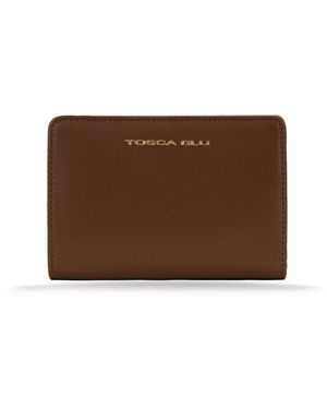 Tosca Blu Accessoires ,Bruin ,Leer Leren Damesportemonnee Met Muntvak